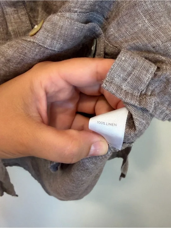 J Jill Love Linen Tank Brown Heathered Mother Pearl Coastal S Petite Tunic - Picture 5 of 9